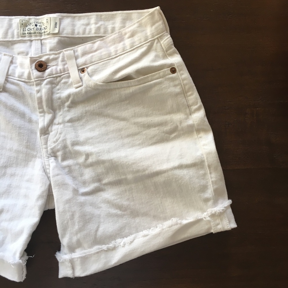 Lucky Brand white cut off rolled cuff shorts